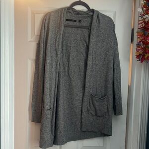Gray Open Front Cardigan